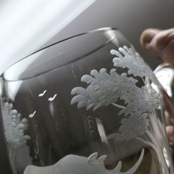 Rowland Ward Queen Lace Rhino Rhinoceros Wildlife Engraved Glass Mug Germany - Picture 12 of 14